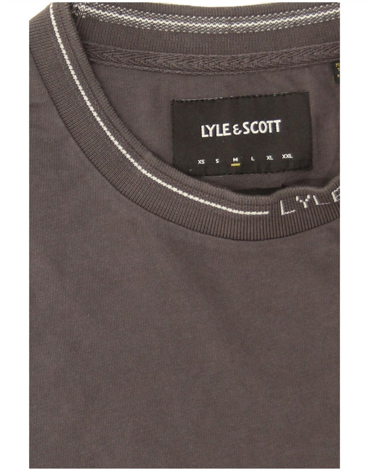 Tricou pentru bărbați Lyle & Scott Top din bumbac gri mediu