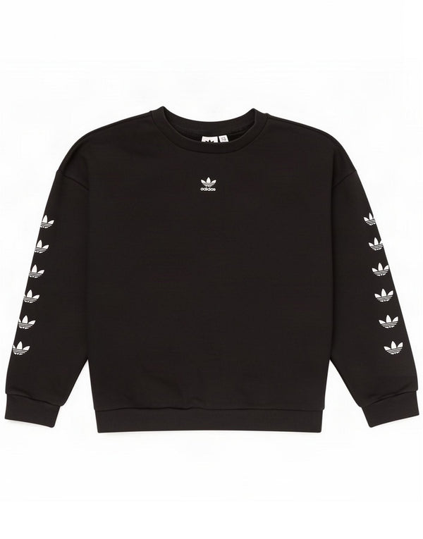 Adidas Pulover supradimensionat cu grafic pentru femei UK 10 Small Black Bumbac