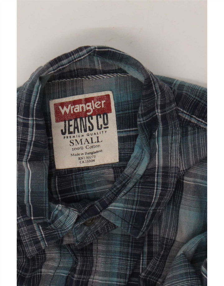 Cămașă de flanel pentru bărbați Wrangler, bumbac cu carouri albastre mici