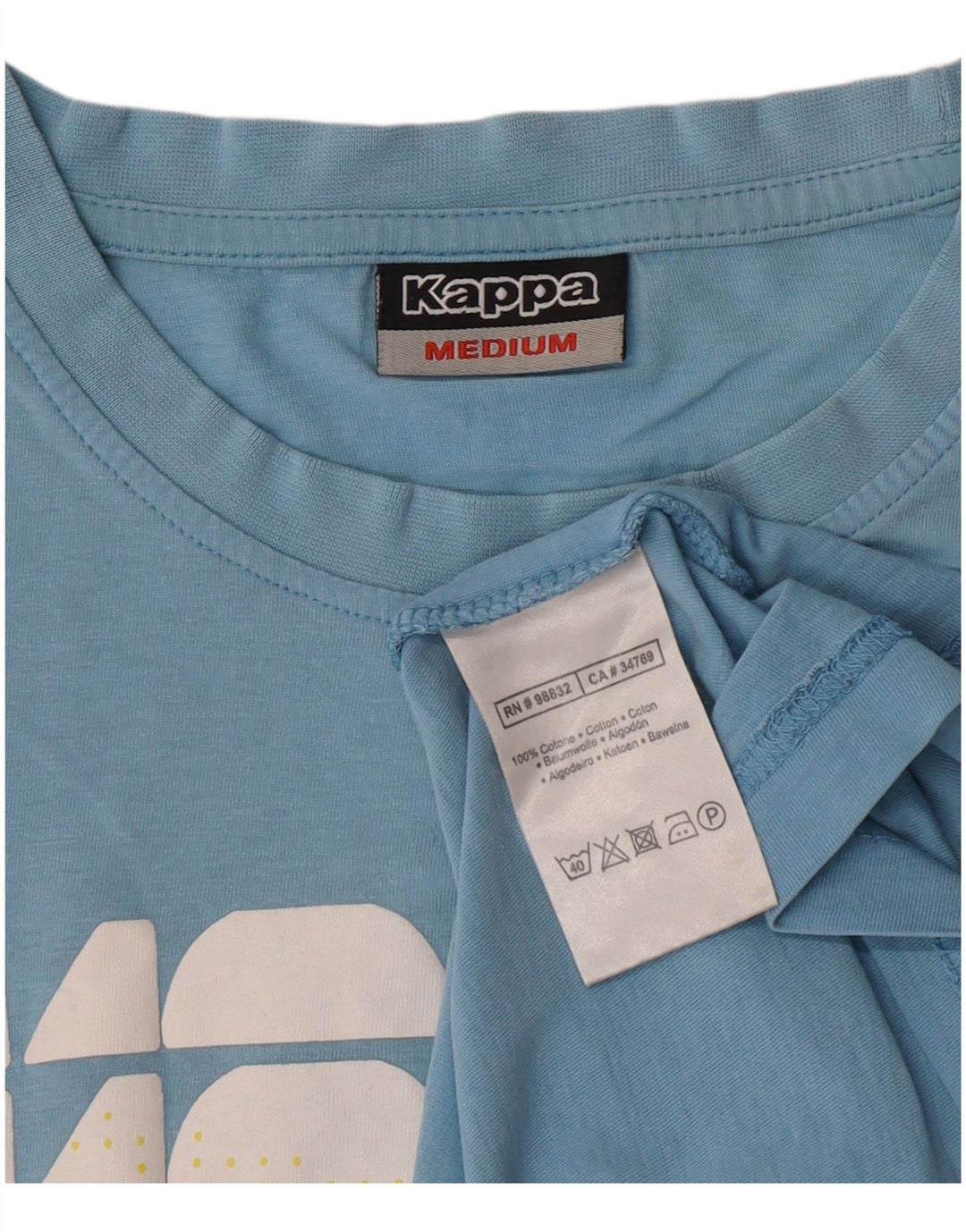 Tricou grafic pentru bărbați Kappa Top din bumbac albastru mediu