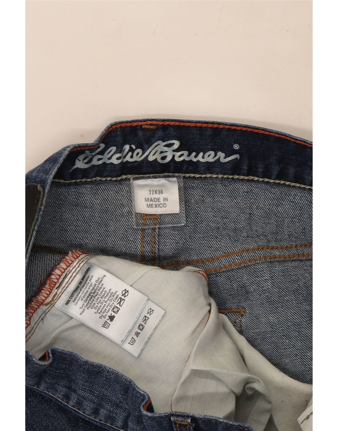 Blugi drepți pentru bărbați Eddie Bauer W32 L30 Bumbac albastru