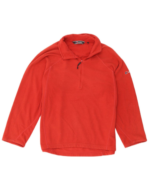 Jumper pentru femei Berghaus, cu fermoar și gât, din lână UK 14 Poliester roșu mediu