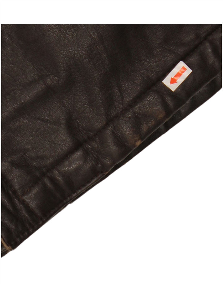 Jachetă de piele pentru bărbați VINTAGE IT 54 2XL din piele maro