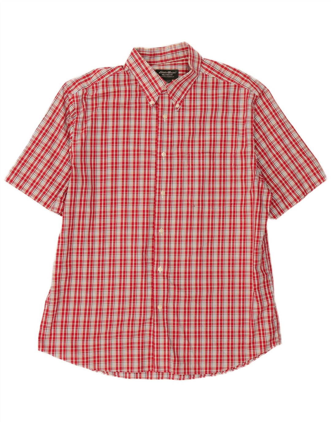 Cămașă cu mânecă scurtă pentru bărbați Eddie Bauer, cu mâneci scurte, roșu mare