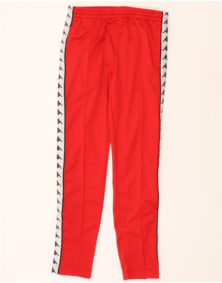 Pantaloni de trening cu grafică pentru bărbați Kappa, roșu, poliester color bloc