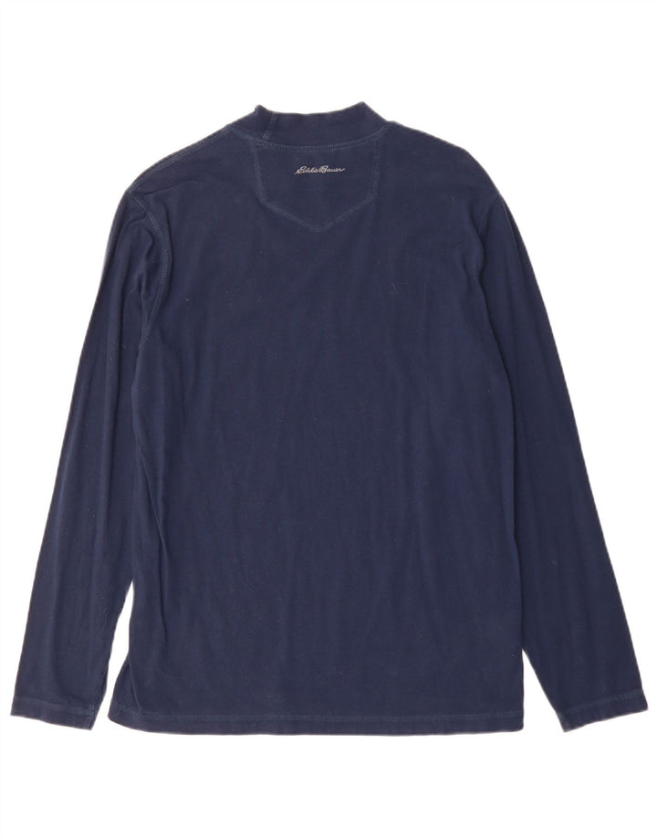 Eddie Bauer Top pentru bărbați cu mânecă lungă, mediu, bleumarin, bumbac