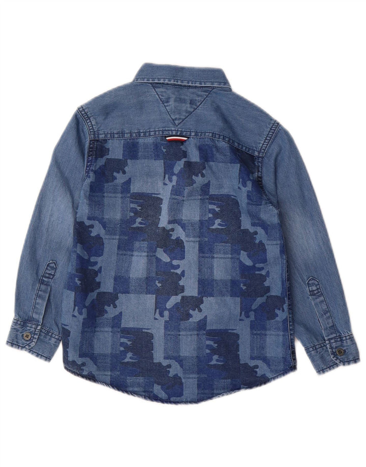 TOMMY HILFIGER Cămașă Denim Băieți 3-4 Ani Bumbac Camuflaj Albastru