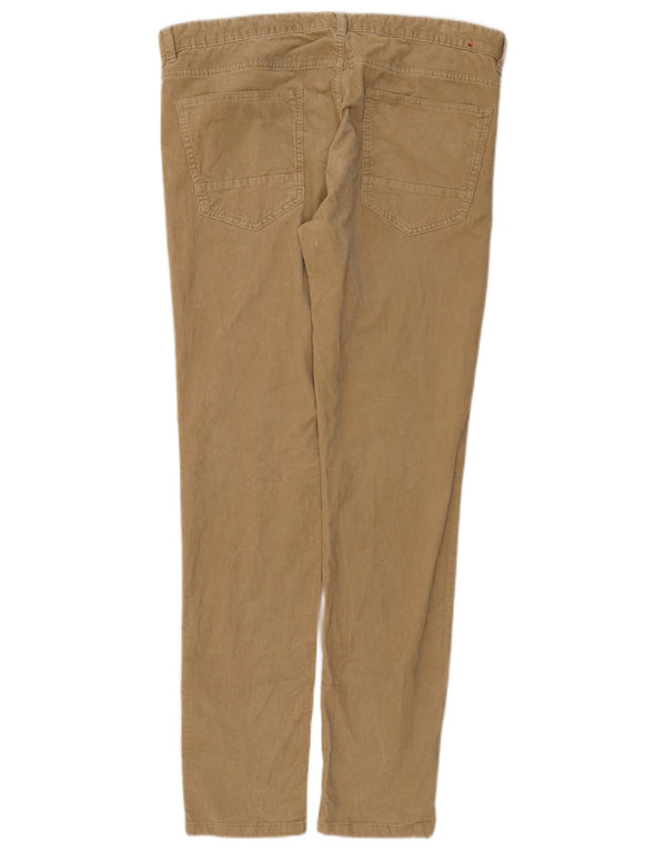 Pantaloni subțiri din velur pentru bărbați Benetton IT 54 2XL W38 L33 Bej Bumbac