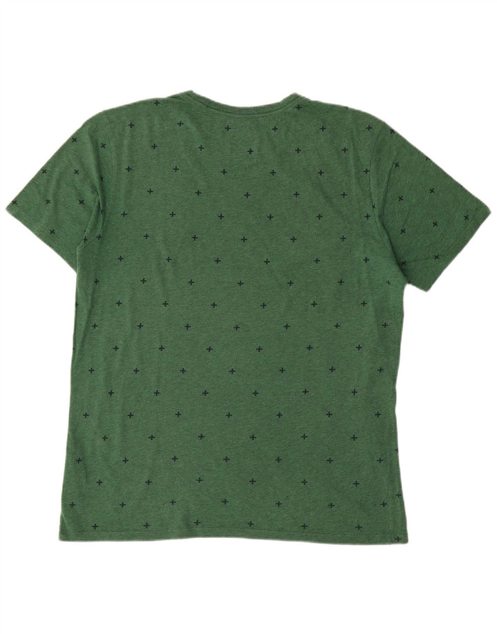 Tricou Nike pentru bărbați, cu tăietură atletică, cu model abstract, top mare din bumbac verde