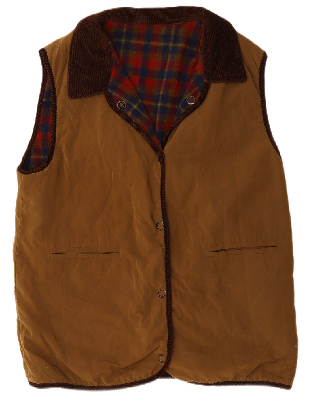 Gilet reversibil pentru femei Ulla Popken UK 20 2XL Lână maro