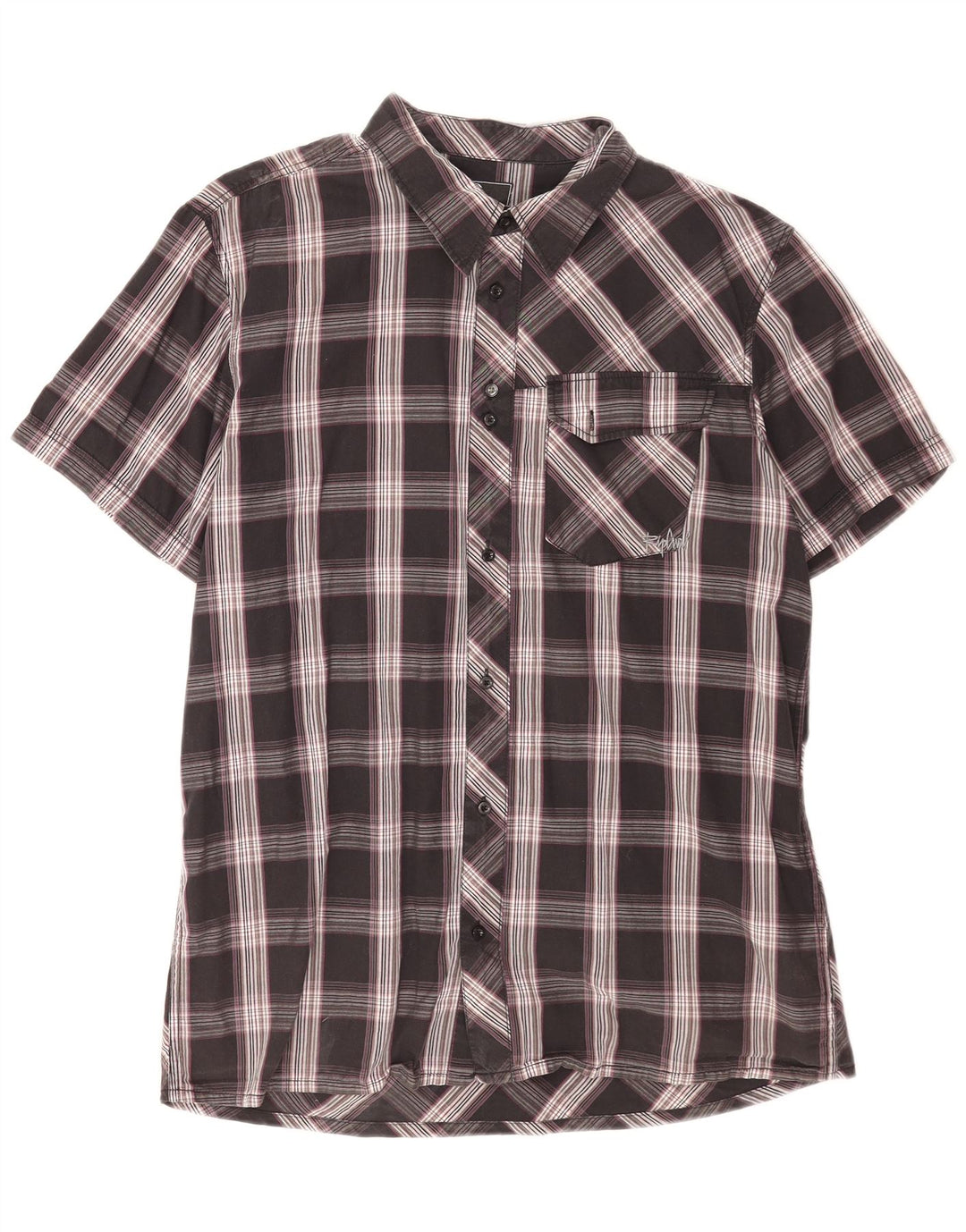 Cămașă cu mânecă scurtă pentru bărbați Rip Curl XL, bumbac cu carouri negru