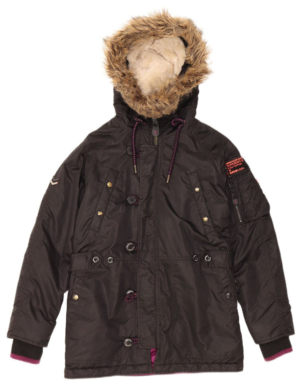 Jachetă căptușită cu glugă Superdry pentru bărbați UK 38 Medium Black Nylon
