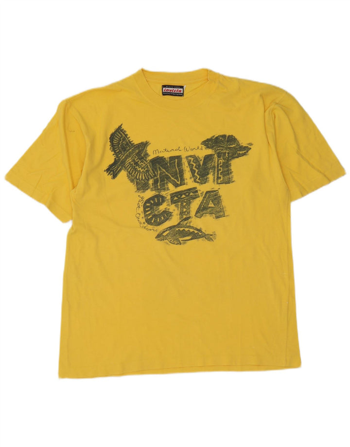 Tricou grafic pentru bărbați Invicta Top mic din bumbac galben