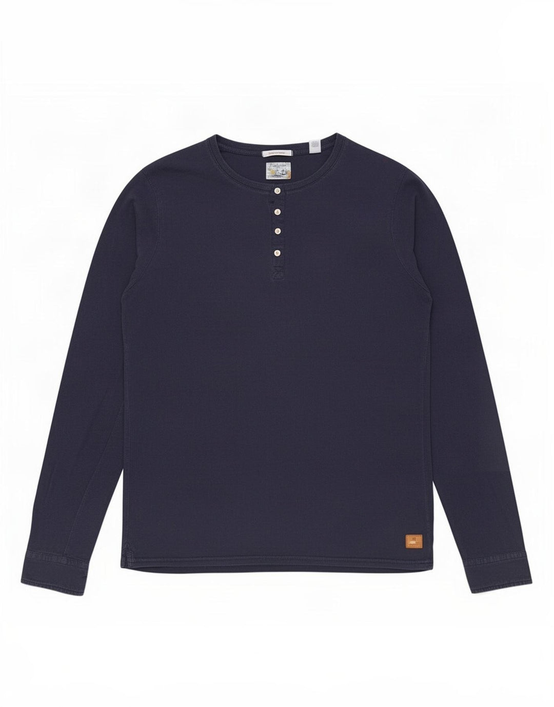 Scotch & Soda Top pentru bărbați cu mânecă lungă mare din bumbac bleumarin