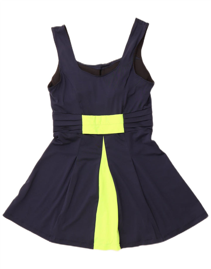 Costum de baie NIKE Dri Fit pentru femei UK 12 Medium bleumarin poliester color bloc