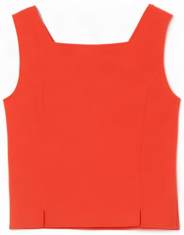 Steilmann Womens Crop Bluse Top UK 14 Medium Red Viscose