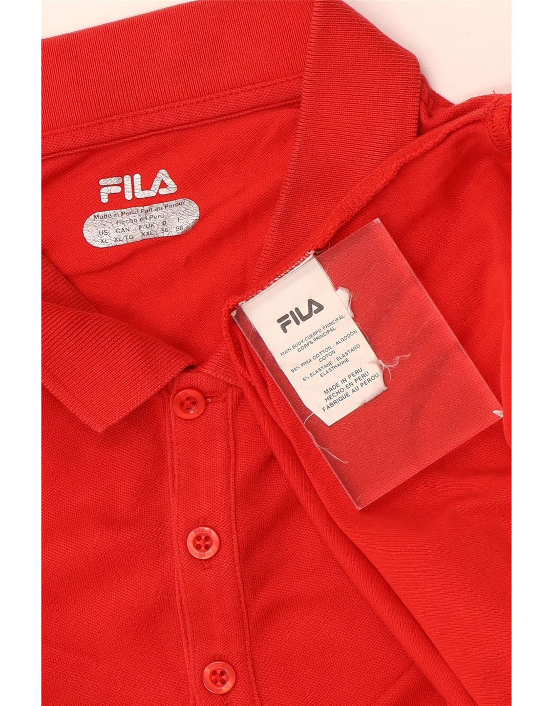 Tricou polo Fila pentru bărbați 2XL bumbac roșu