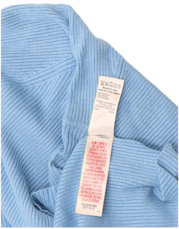Marks & Spencer Top pentru femei cu mânecă lungă UK 18 XL Blue Viscose