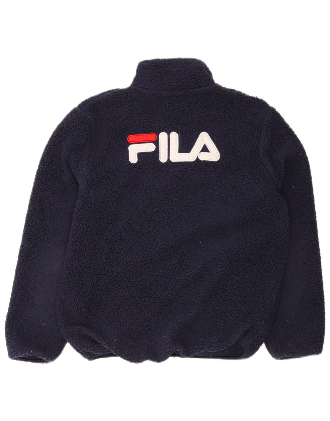 Jachetă cu fleece grafică supradimensionată pentru femei FILA UK 6 XS poliester bleumarin