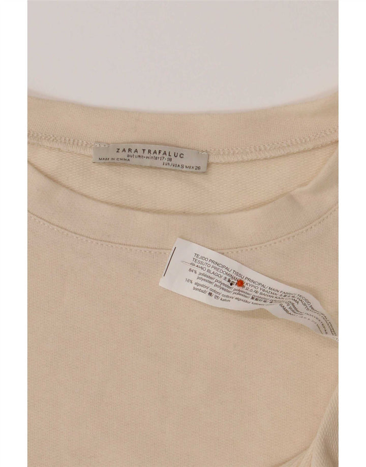 Top supradimensionat pentru femei Zara cu mânecă lungă UK 10 mic bej colorblock