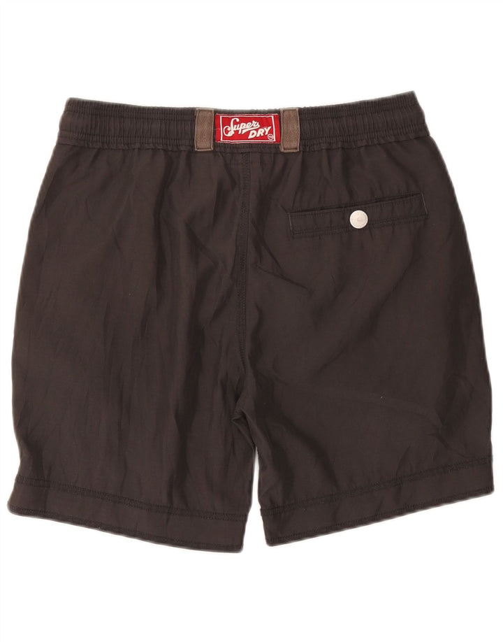 Pantaloni scurți de înot grafic Superdry pentru bărbați, poliester mici, gri