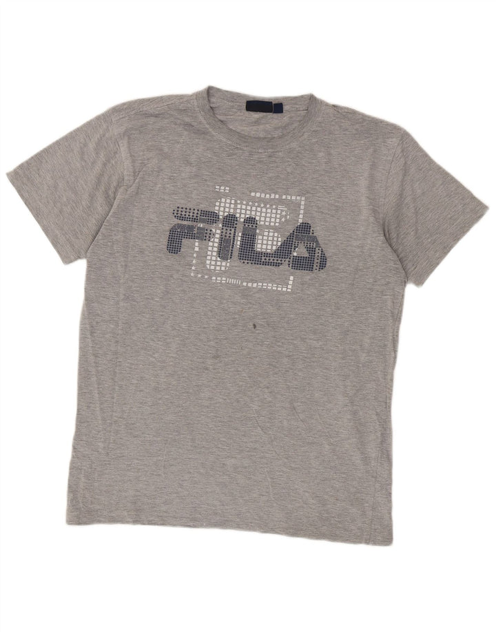 Tricou grafic Fila pentru bărbați Top Medium Gri Bumbac