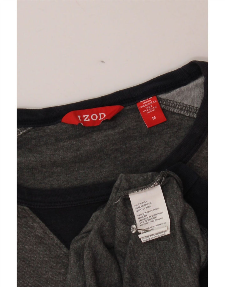 Pulover IZOD pentru bărbați, bumbac color bloc, gri mediu