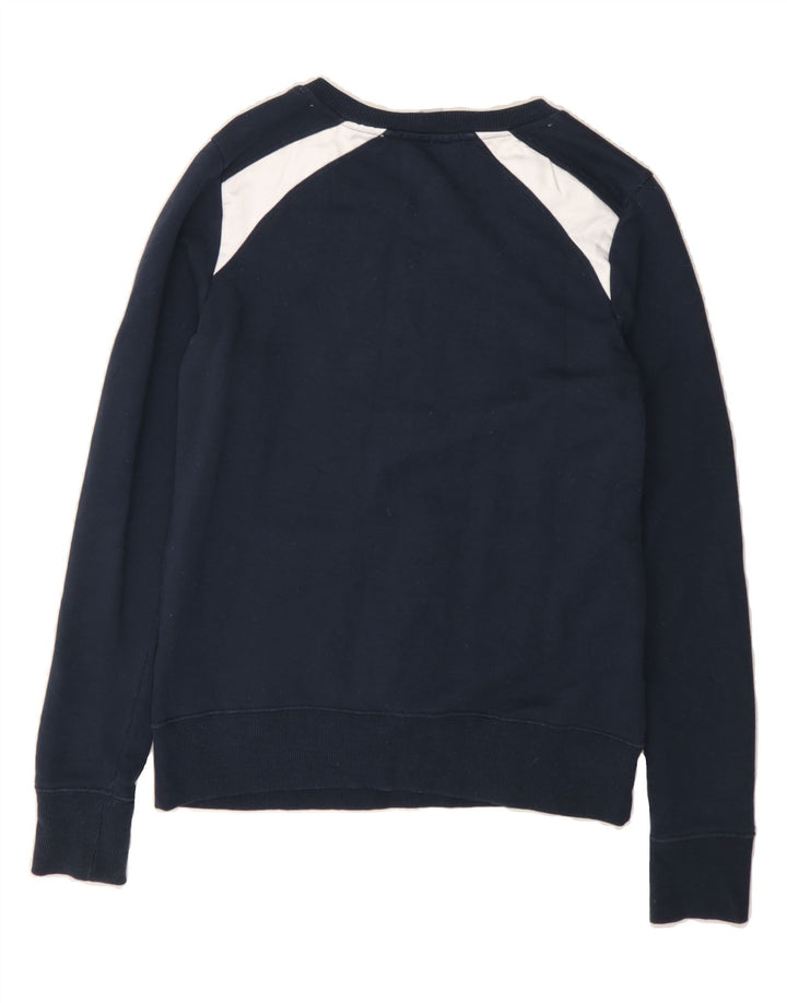 CHAMPION Womens Oversized Graphic Sweatshirt Jumper UK 10 Small Navy Blue Vintage Champion and Second-Hand Champion from Messina Hembry 
