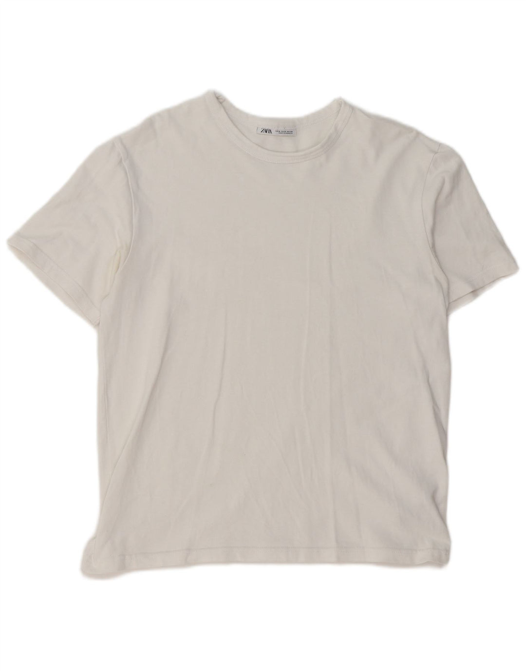 Tricou Bărbați ZARA Top Medium Alb Bumbac