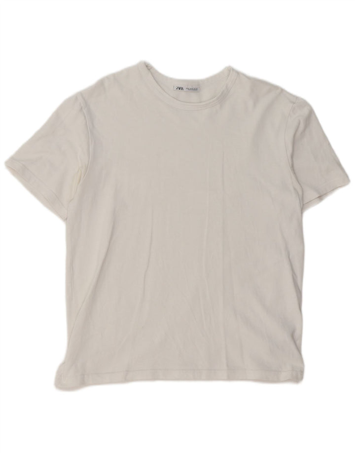 Tricou Bărbați ZARA Top Medium Alb Bumbac