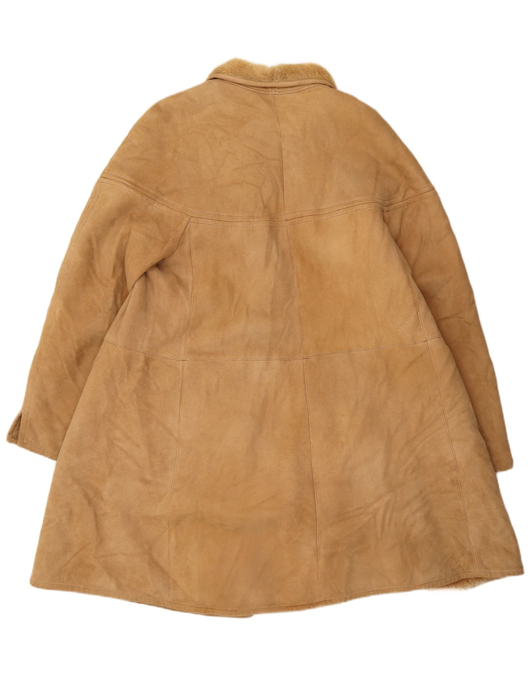 Palton vintage pentru femei din shearling UK 14 mare bej