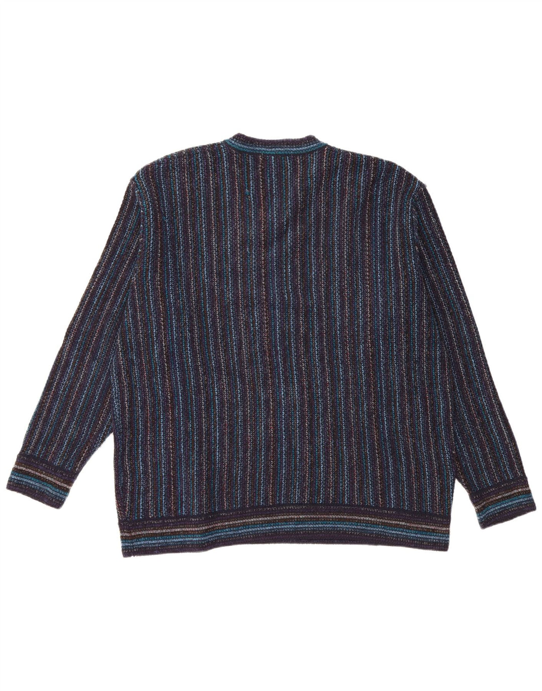 NANI BON Pulover cu decolteu în V pentru bărbați IT 54 XL bleumarin cu dungi acrilice