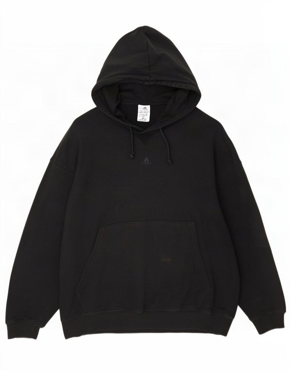 Pulover Adidas Loose Fit pentru bărbați, bumbac negru 2XL