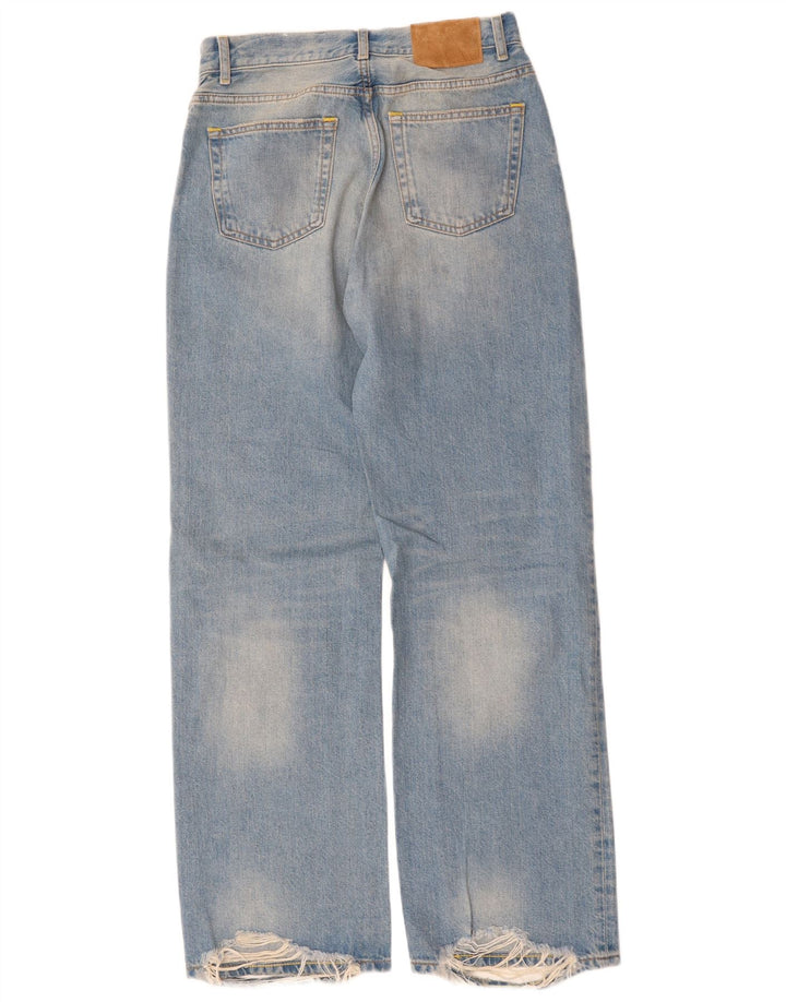 Blugi Distressed Straight ZARA pentru bărbați EU 38 Mici L30 L33 Albastru