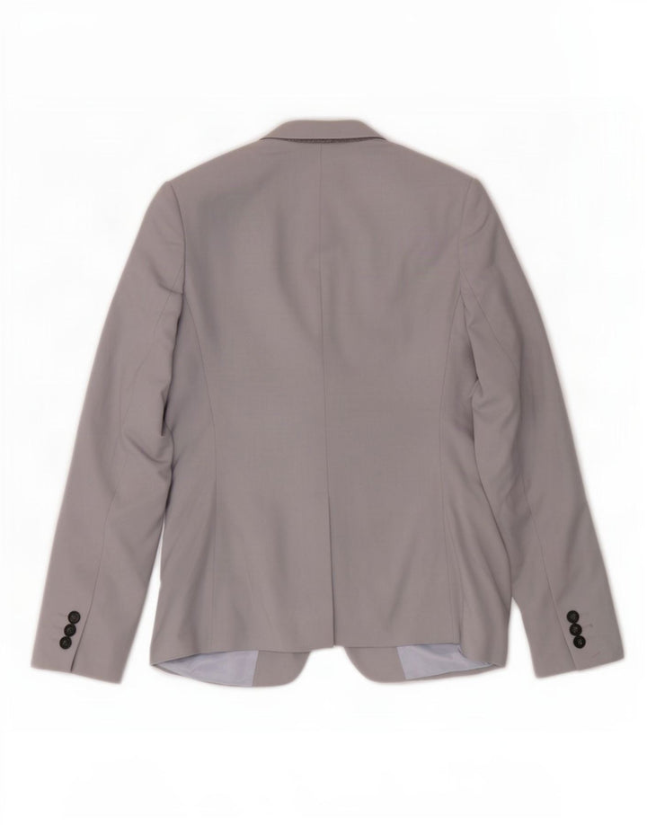 Jachetă Topshop pentru femei cu 1 nasture, UK 8, poliester gri mic