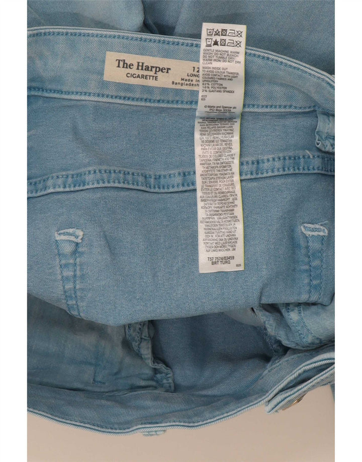 Blugi drepti pentru femei Marks & Spencer UK 12 Medium W30 L27 Turcoaz