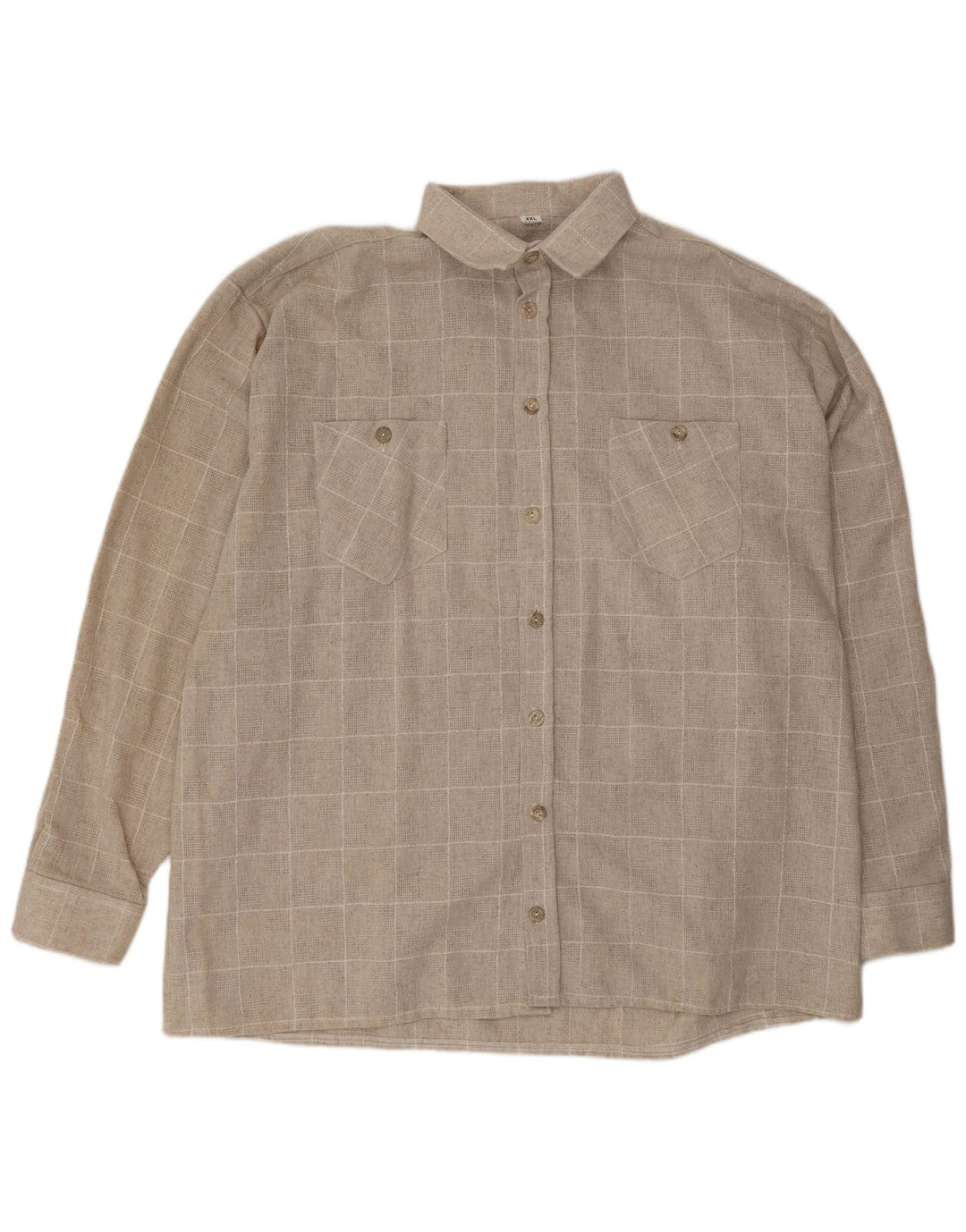 Cămașă Bărbați VINTAGE 2XL Bej Check