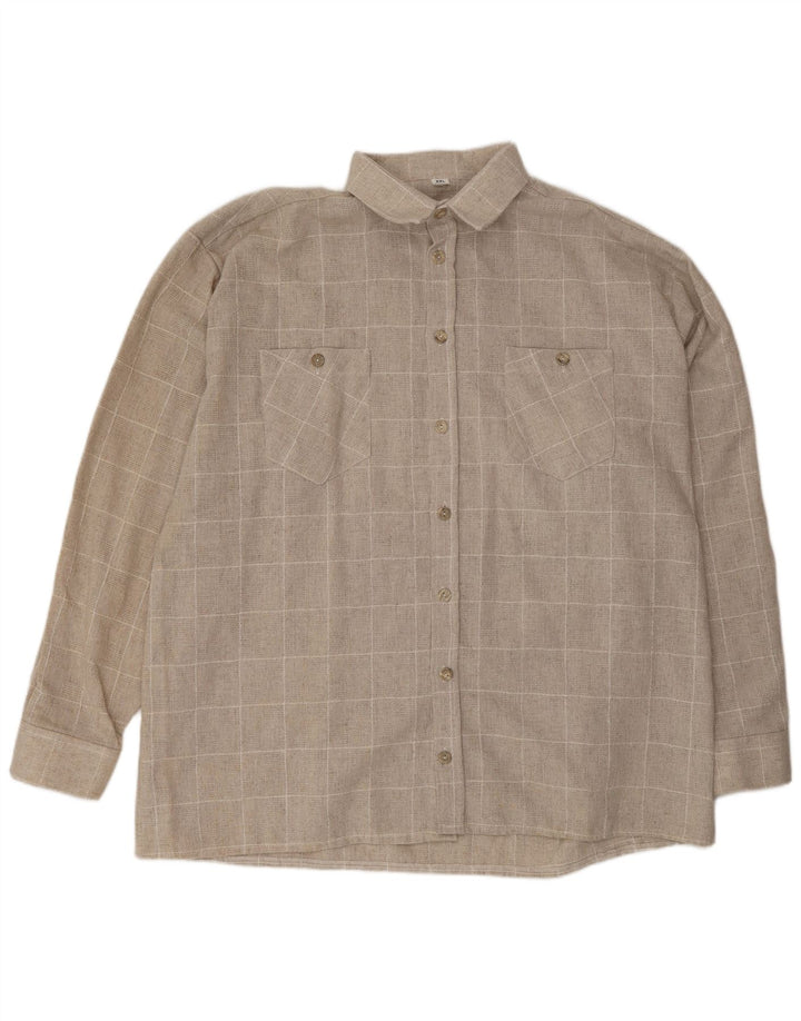 Cămașă Bărbați VINTAGE 2XL Bej Check
