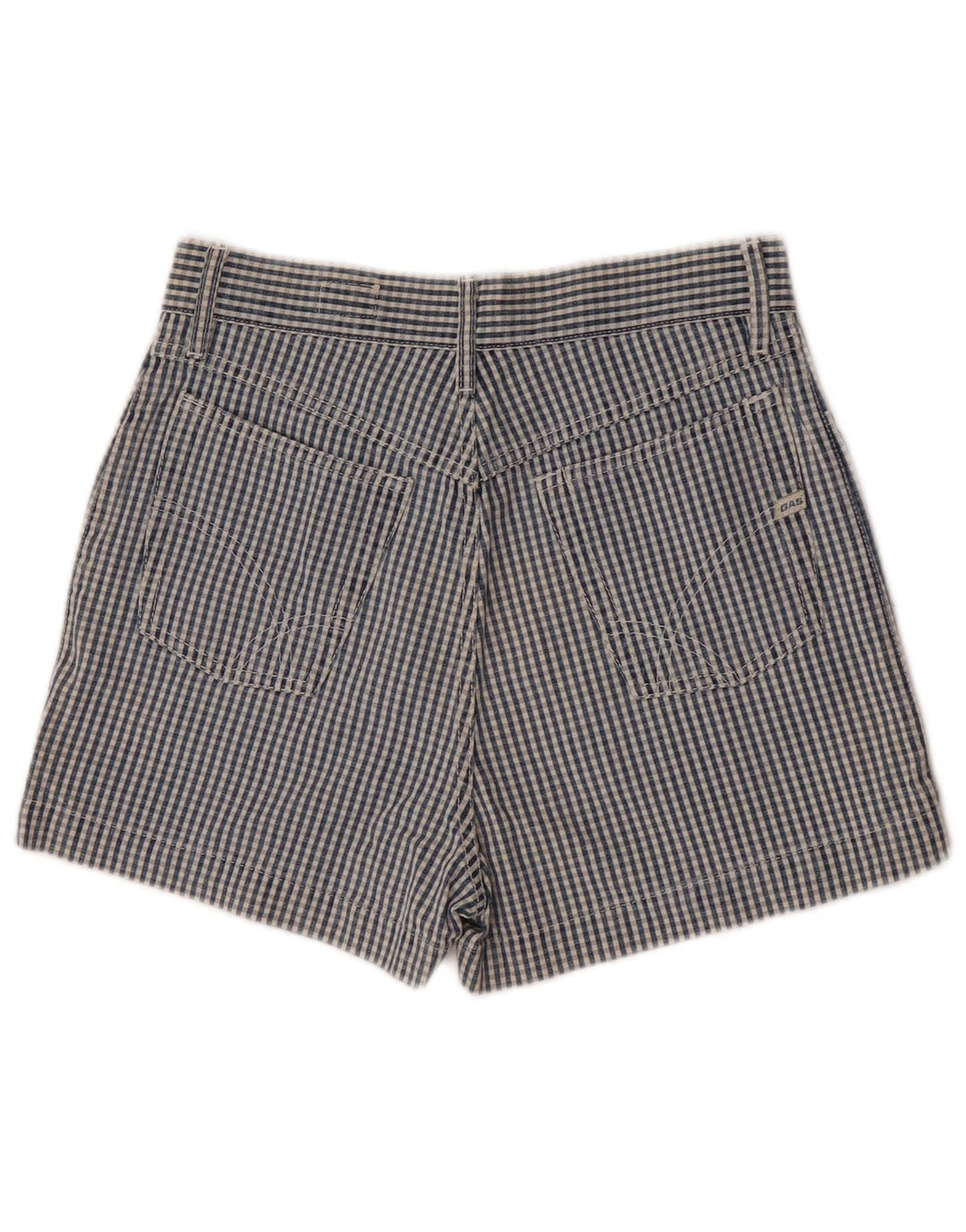 Pantaloni scurți casual pentru femei Gas W28, bumbac vichy albastru mediu