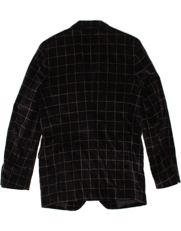 ERMENEGILDO ZEGNA Sacou blazer pentru bărbați cu 2 nasturi IT 46 Mic, bleumarin, carouri