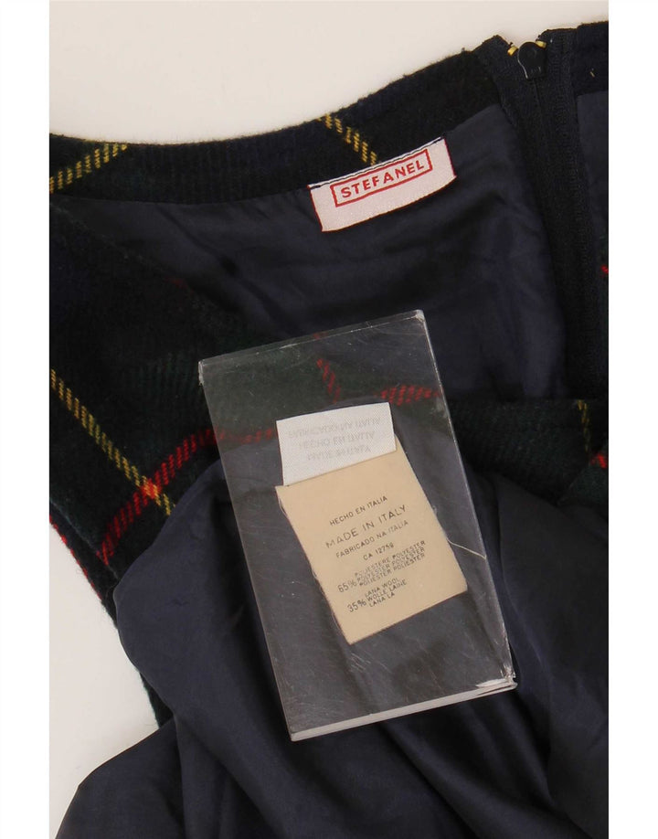 Rochie A-Line fără mâneci pentru femei Stefanel UK 12 Medium Bleumarin Check