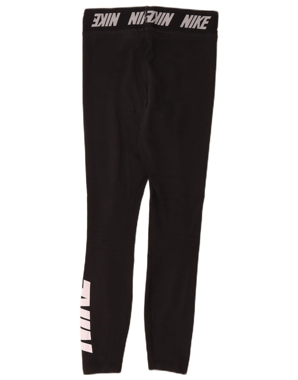 Leggings grafic Nike pentru femei UK 8 Small Black Bumbac