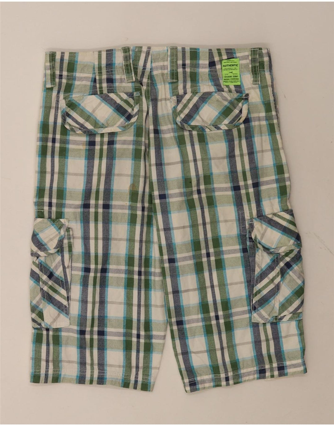 Pantaloni scurți cargo ZONE pentru bărbați IT 46 Small W32 Bumbac cu carouri multicolore