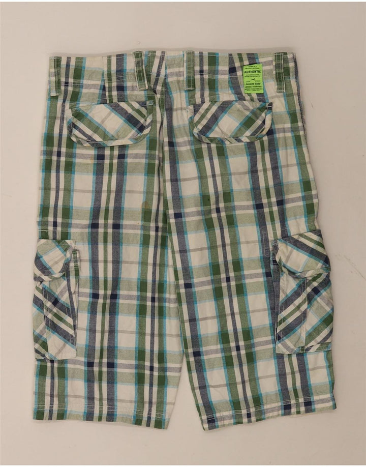 Pantaloni scurți cargo ZONE pentru bărbați IT 46 Small W32 Bumbac cu carouri multicolore