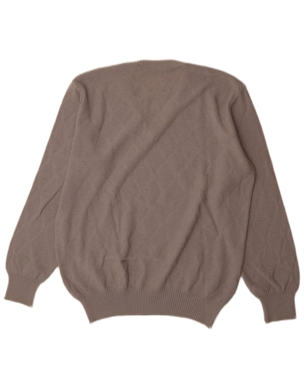 Pulover vintage pentru bărbați cu decolteu în V IT 54 XL gri Argyle/Lână diamant