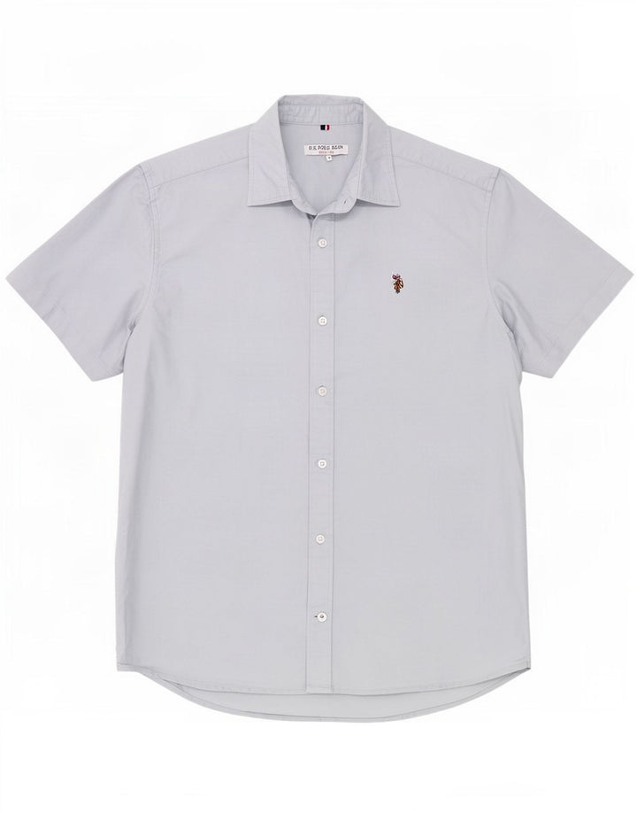 U.S. Polo Assn. Cămașă cu mânecă scurtă pentru bărbați, bumbac albastru mediu