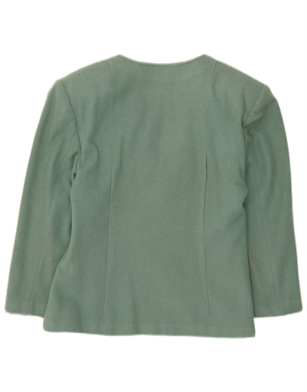 Jachetă vintage pentru femei cu mâneci 3/4 dublu-breasted, UK 8, verde, mică