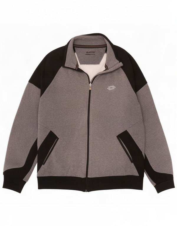 Lotto Mens Tracksuit Top Jacket Medium Grey Colourblock