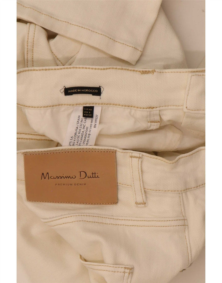 Blugi drepti Massimo Dutti pentru femei EU 40 Medium W30 L29 Bumbac alb