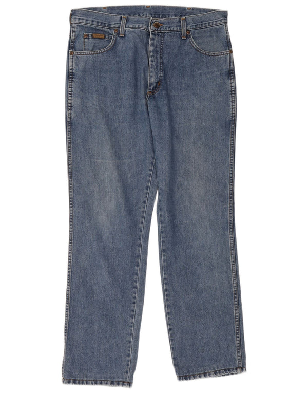 Wrangler Mens Straight Jeans W36 L34 Blue Cotton